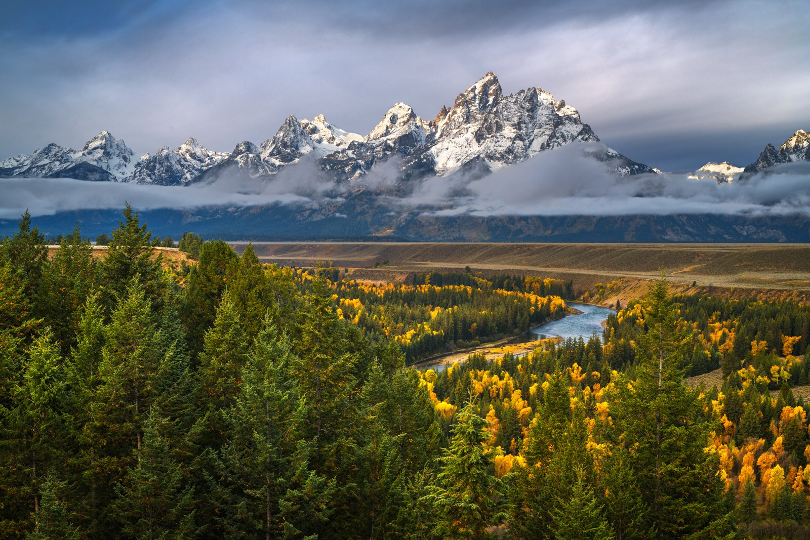 The Grand Tetons from the air